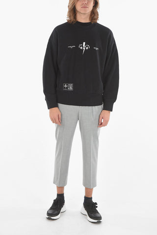 JAMES HARDEN X NEIL BARRETT Baggy Crewneck Sweatshirt with BOLT STAR Print