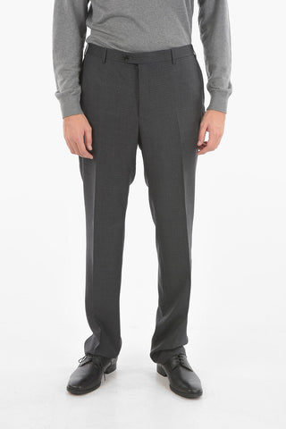Flap Pockets Single Breasted Lined LEADER Virgin Wool Checkered Suit