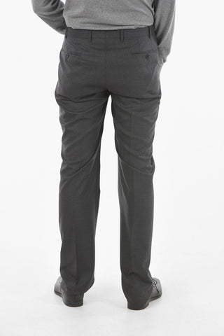 Flap Pockets Single Breasted Lined LEADER Virgin Wool Checkered Suit
