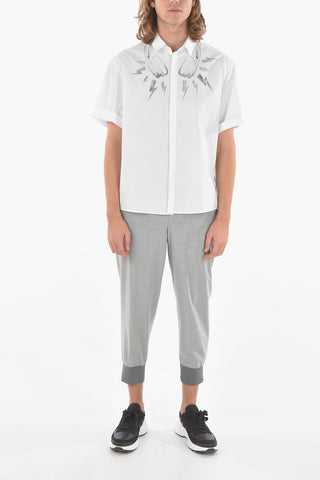 Camicia a Maniche Corte RETRO D.J. BOLT in Poplin di Cotone con Stampa