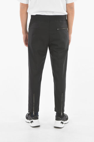 Gabardine Low-rised Pants with Ankle Zip