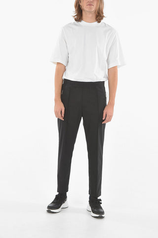 Gabardine Low-rised Pants with Ankle Zip
