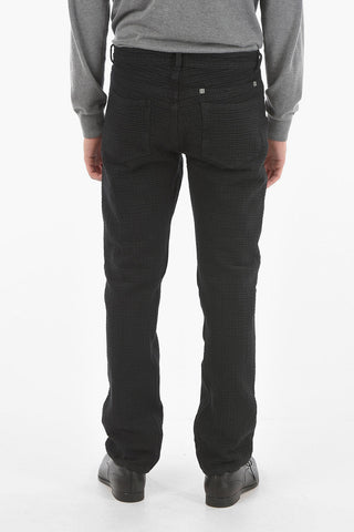 Monogram Cotton Denim Jeans with Pockets on the Crotch