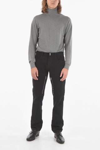 Monogram Cotton Denim Jeans with Pockets on the Crotch