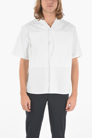 Camicia a Maniche Corte BOWLING in Poplin di Cotone Compatto