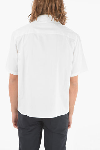 Camicia a Maniche Corte BOWLING in Poplin di Cotone Compatto