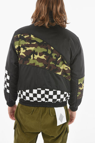 Padded Puffer with Check and Camo Detailings