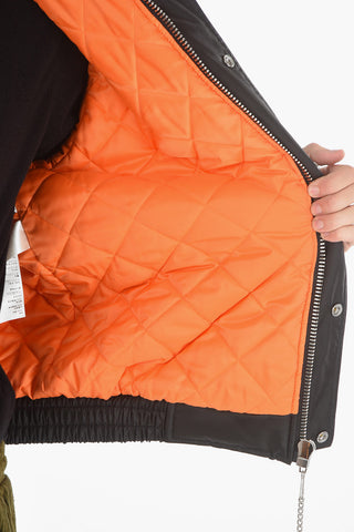 Padded Puffer with Check and Camo Detailings