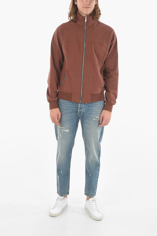 Zipped High Neck Sweater With Side Pockets