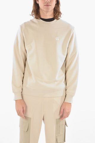 Brushed Cotton MUSIC BOLT Crewneck Sweatshirt with Embroidered Logo