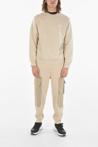 Brushed Cotton MUSIC BOLT Crewneck Sweatshirt with Embroidered Logo