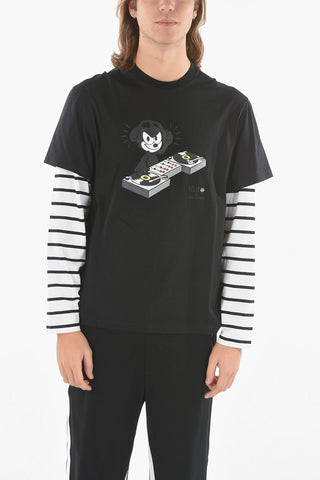 FELIX THE CAT X NEIL BARRETT Skater Long-sleeved D.J FELIX T-shirt with Print