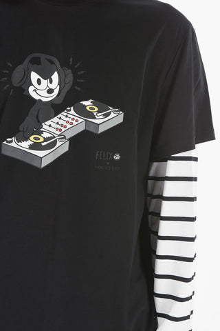 FELIX THE CAT X NEIL BARRETT Skater Long-sleeved D.J FELIX T-shirt with Print