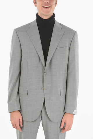 Single Breasted Lined LEADER Houndstooth Virgin Wool Suit