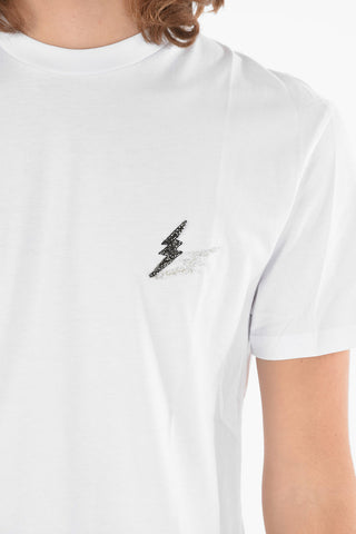 Jersey RHINESTON BOLT T-shirt with Rhinestoned Logo