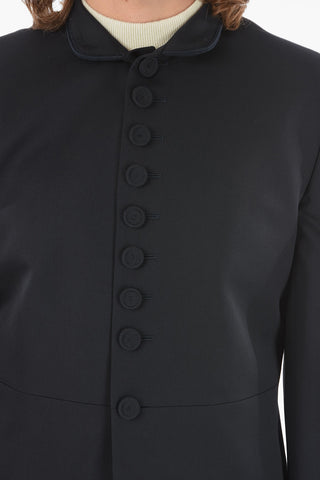 Twill Virgin Wool COLOFF Mandarin-collar Jacket embellished with Star-shaped Patches