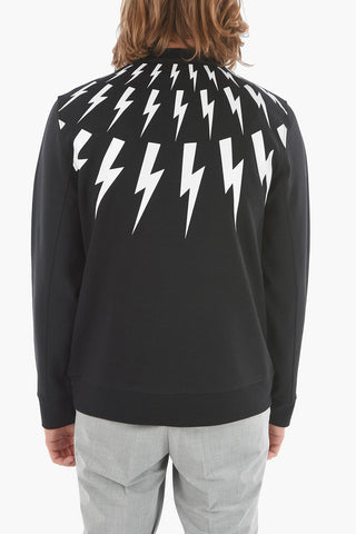 Extrafine Jersey FAIR-ISLE THUNDERBOLT Crewneck Sweatshirt with Print
