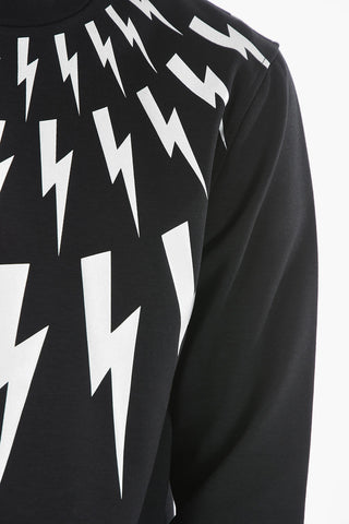 Extrafine Jersey FAIR-ISLE THUNDERBOLT Crewneck Sweatshirt with Print