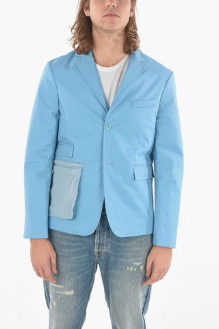 LA MONTAGNE Single Breasted Padded Wool Blazer