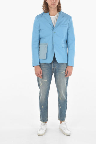 LA MONTAGNE Single Breasted Padded Wool Blazer