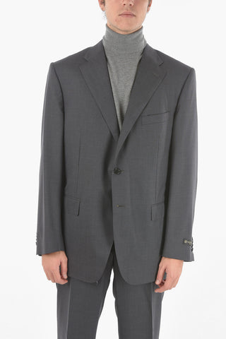 Flap Pockets Lined Double Breasted LEADER Virgin Wool Suit