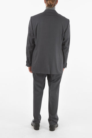 Flap Pockets Lined Double Breasted LEADER Virgin Wool Suit