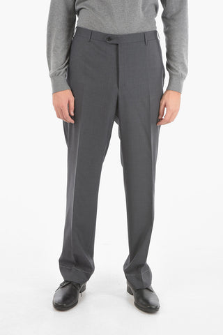 Flap Pockets Lined Double Breasted LEADER Virgin Wool Suit