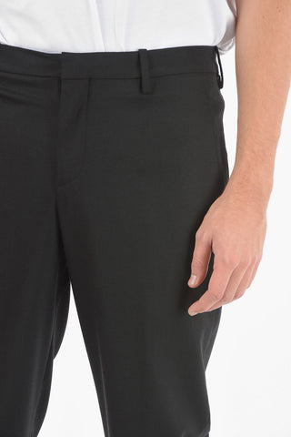 Gabardine Low-rised Pants with RIbbed Cuff Ankle
