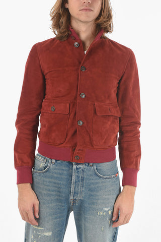 Suede Leather Bomber Jacket