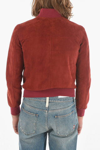 Suede Leather Bomber Jacket