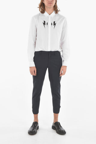 Extrafine Tech Cotton Pants with Zipped Ankles