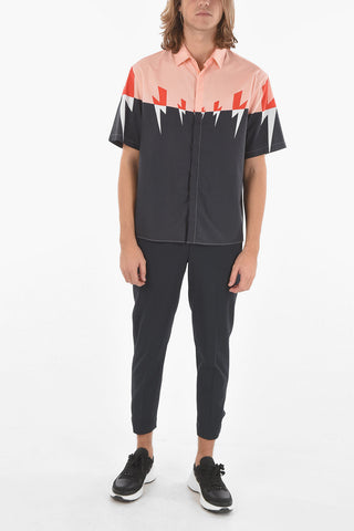 Camicia a Maniche Corte TRI-COLOUR TIGER BOLT in Poplin di Cotone Fine