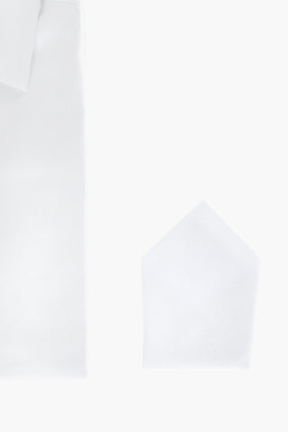Standard Collar Popeline Cotton Shirt with Handkerchief