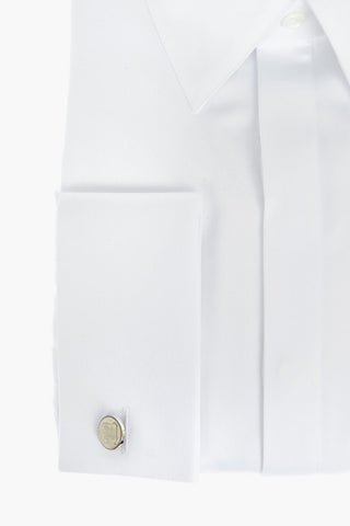 Hidden Buttoning Cotton Slim Fit Shirt with Handkerchief