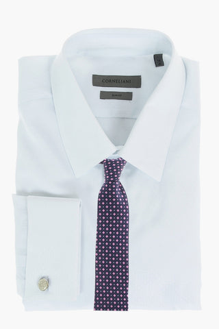 Standard Collar Cufflinked Jacquard Cotton Shirt