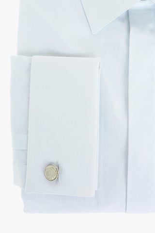 Standard Collar Cufflinked Jacquard Cotton Shirt