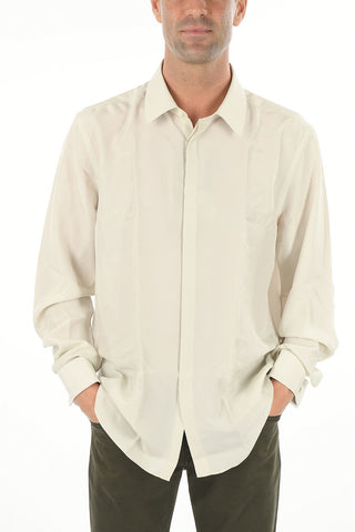 Standard Collar Cufflinked Jacquard Cotton Shirt