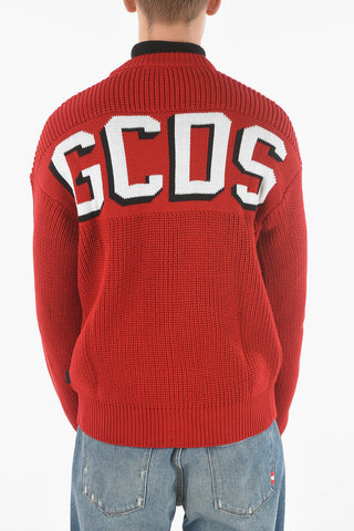 Braided Cable-knit Cardigan with Embroidered Logo