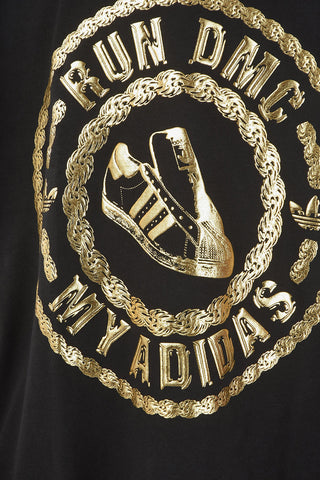 Crew-Neck RUN DMC T-shirt with Gold Effect Embossed Print
