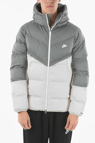 Two-Tone Padded Jacket with Hood