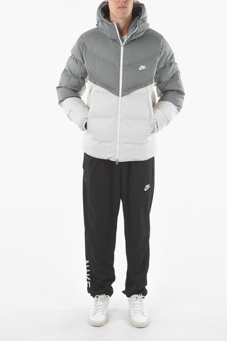 Two-Tone Padded Jacket with Hood