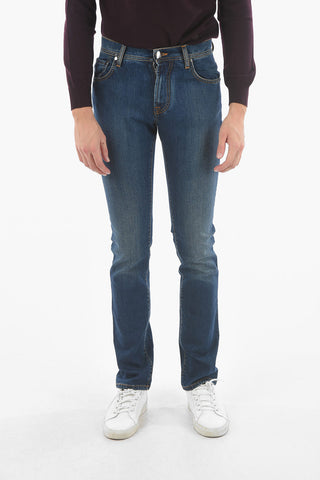 ID LUXURY DENIM 5 Pocket Slim Fit Denims with Logoed Back Pockets