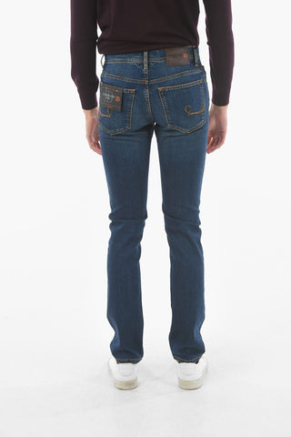 ID LUXURY DENIM 5 Pocket Slim Fit Denims with Logoed Back Pockets