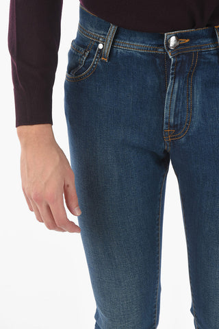 ID LUXURY DENIM 5 Pocket Slim Fit Denims with Logoed Back Pockets