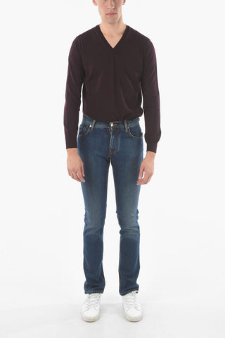 ID LUXURY DENIM 5 Pocket Slim Fit Denims with Logoed Back Pockets