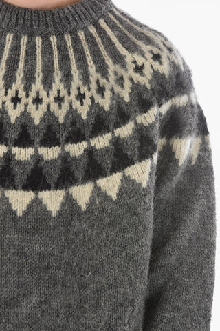 JUNYA WATANABE Wool Chunky-knit Sweater with Fair-isle Motif