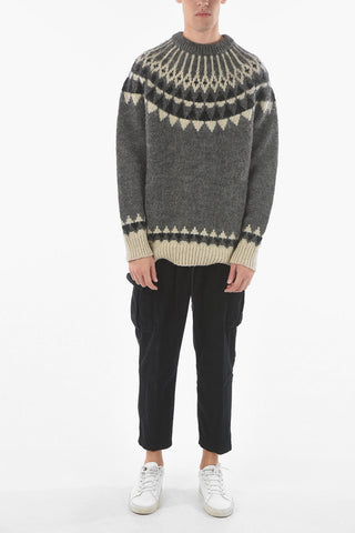 JUNYA WATANABE Wool Chunky-knit Sweater with Fair-isle Motif