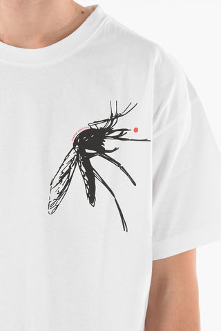 Crew-neck NO BITE T-shirt with Contrasting Print on The Front