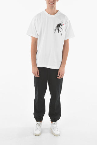 Crew-neck NO BITE T-shirt with Contrasting Print on The Front