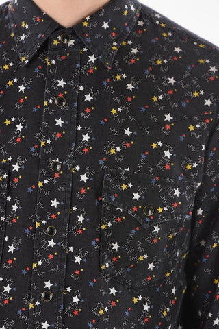 All-over Star-printed Shirt with Double breast pocket